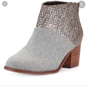 Toms Silver and Gray Lelia Bootie